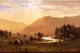 Figures in a Hudson River Landscape by Albert Bierstadt